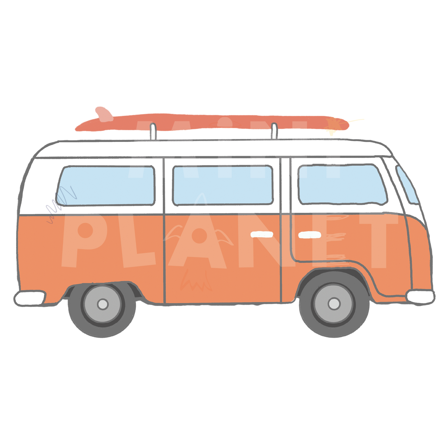 Bügelbild Bulli groß