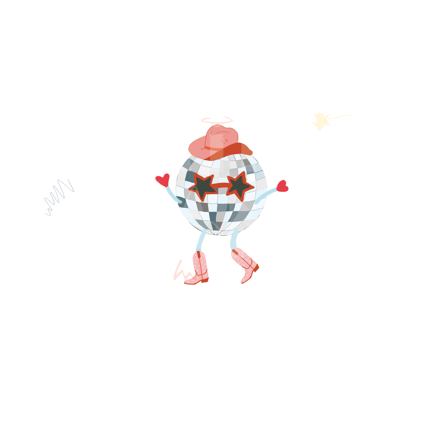 Bügelbild Discokugel mini