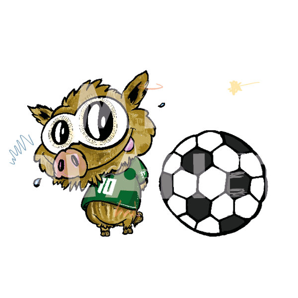 Bügelbild: Frischling mit Fussball