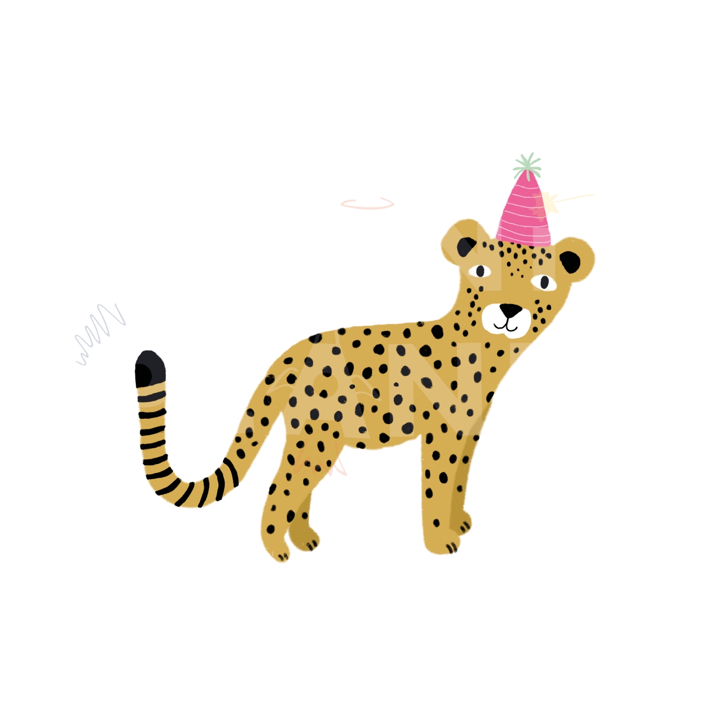 Bügelbild Party Leopard