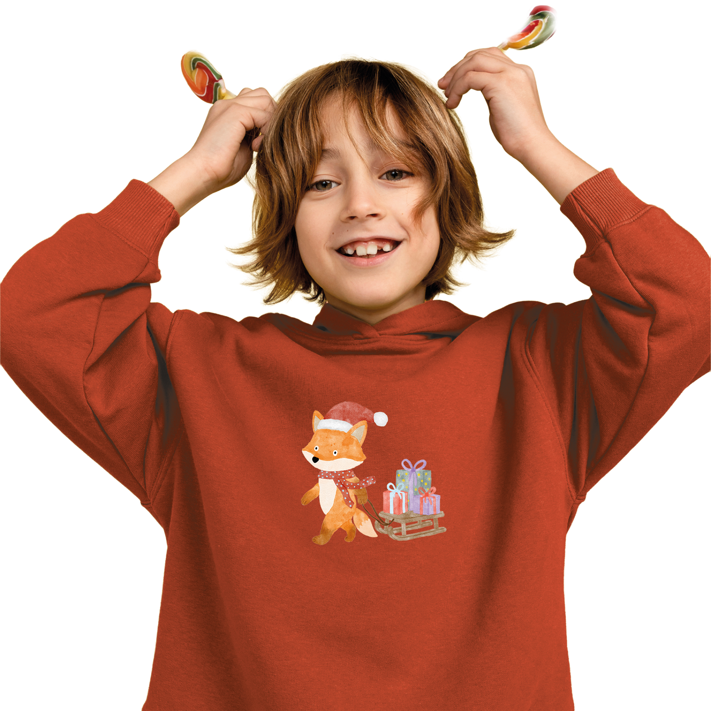 Bügelbild: Fuchs mit Schlitten