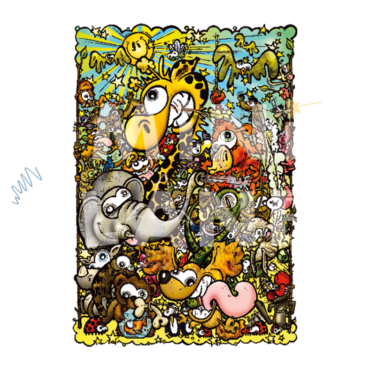 Bügelbild: Bunte Tierwelt