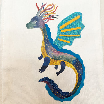 Wimpel Drache blau Einzelstück