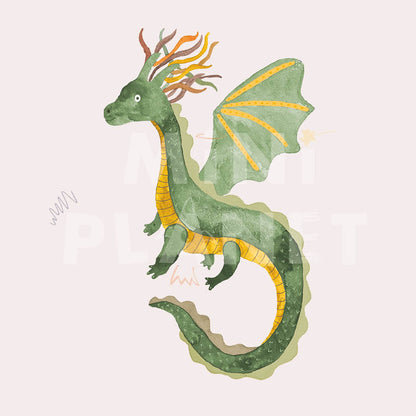 Bügelbild: Grüner Drache