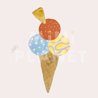 Bügelbild: Eis in der Waffel