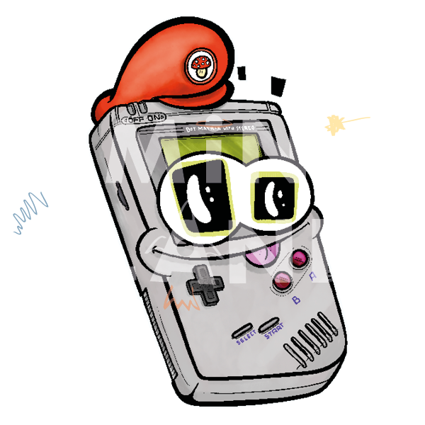 Bügelbild: Portable Game Console mit Kappe
