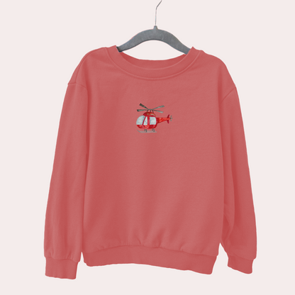 Bügelbild: Roter Hubschrauber