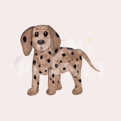 Bügelbild: Hund mit Flecken