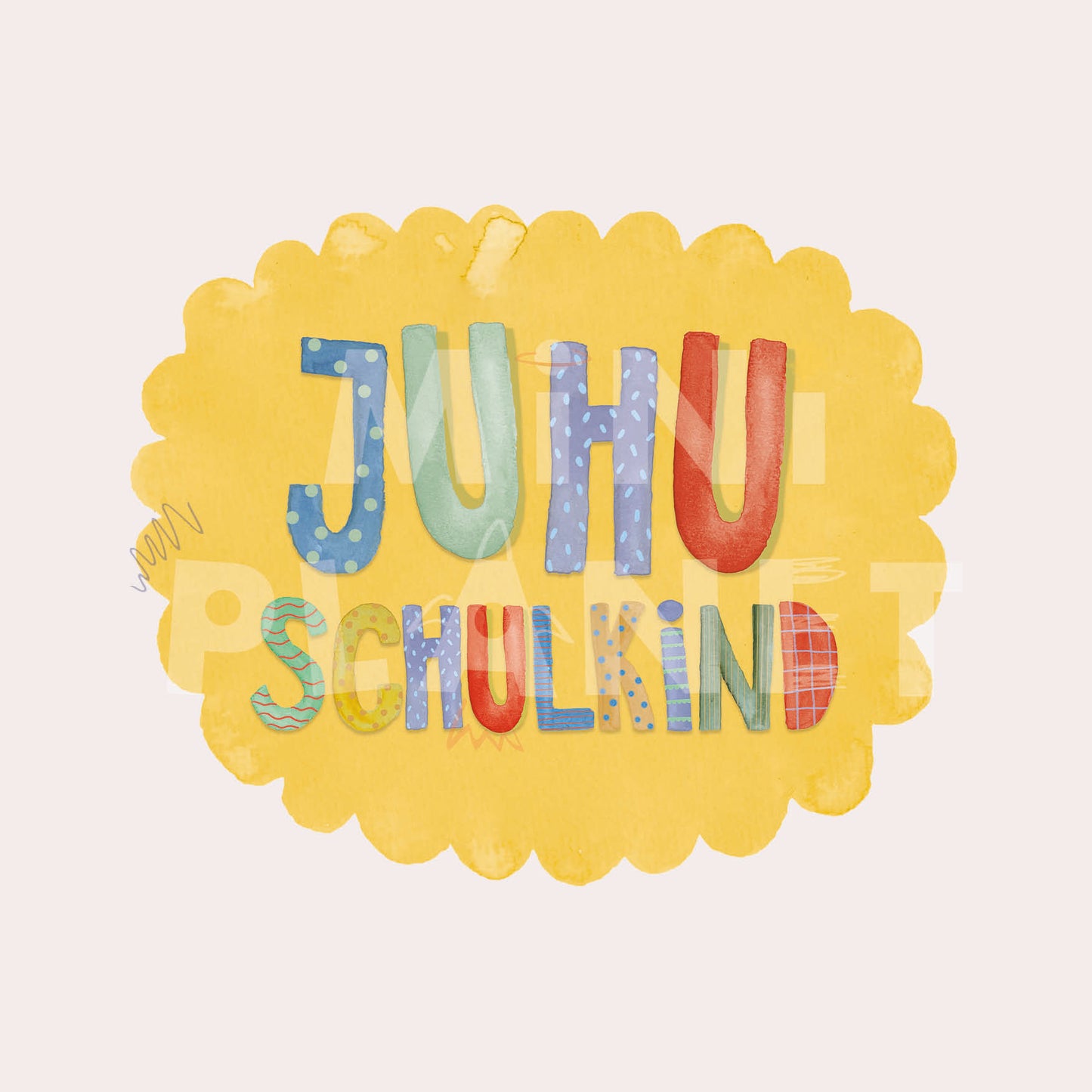 Bügelbild: Juhu Schulkind