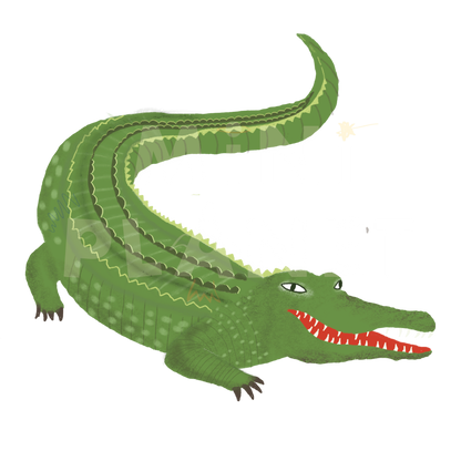 Bügelbild: Krokodil groß