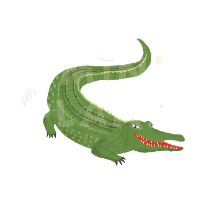 Bügelbild: Krokodil