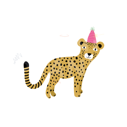 Bügelbild Party Leopard