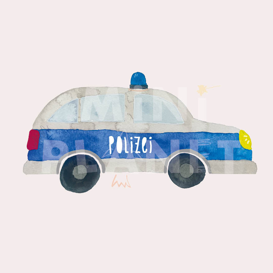 Bügelbild: Polizei Auto