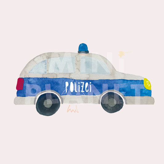 Bügelbild: Polizei Auto