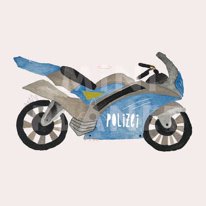 Bügelbild: Polizei Motorrad