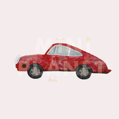 Bügelbild: Rotes Auto