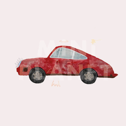 Bügelbild: Rotes Auto