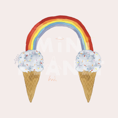 Bügelbild: Regenbogen Eis