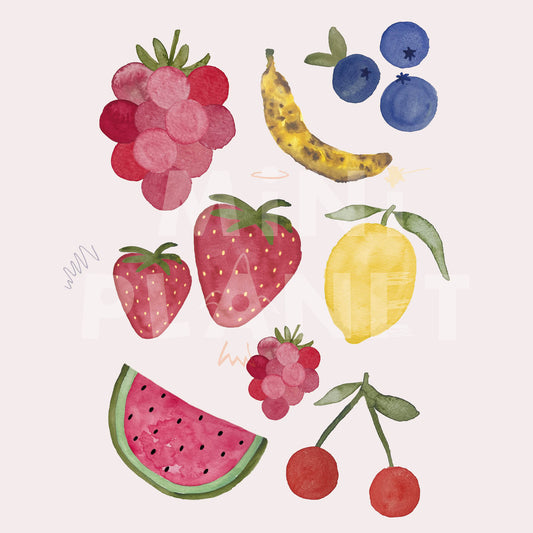 Bügelbild Set: Früchte