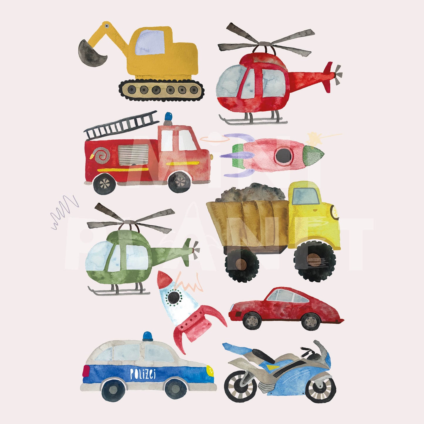 Bügelbild Set: Fahrzeuge