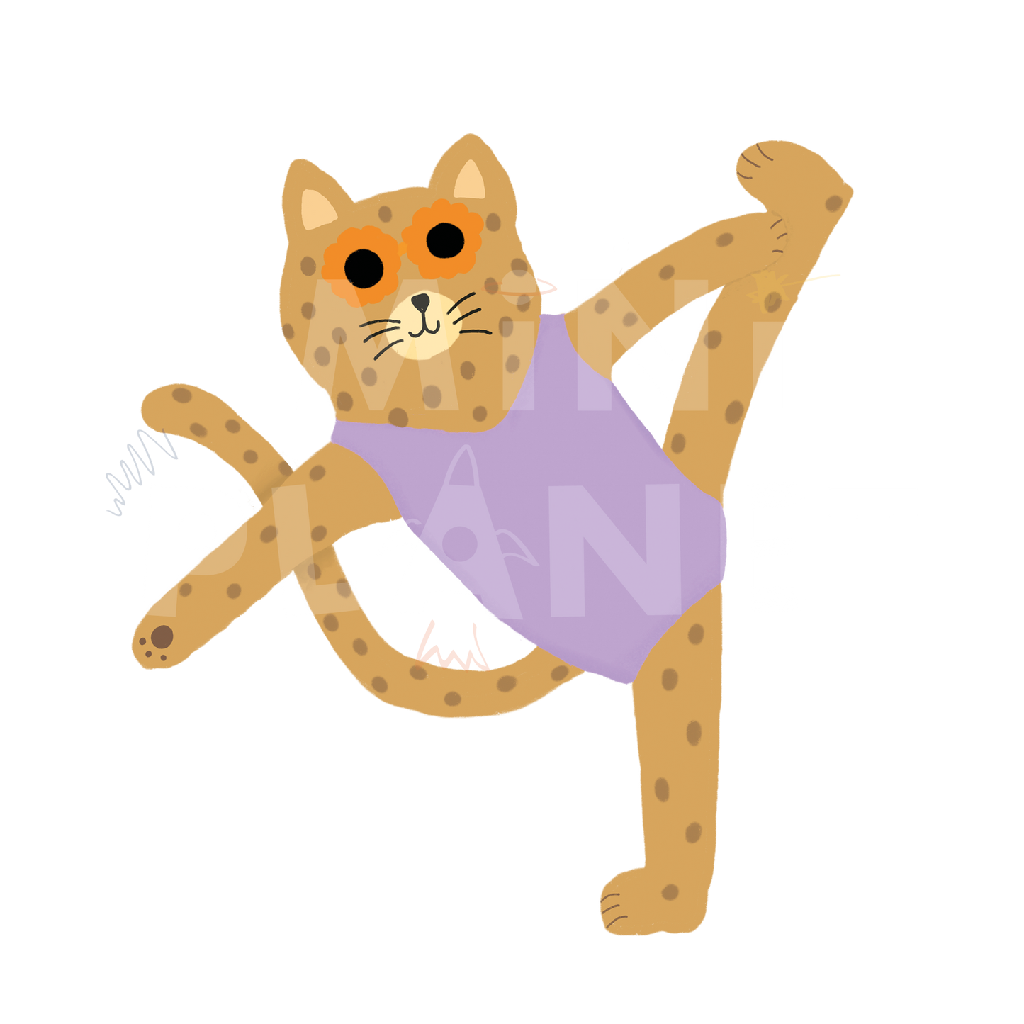 Bügelbild: Yoga Katze