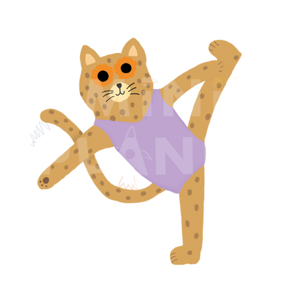 Bügelbild: Yoga Katze