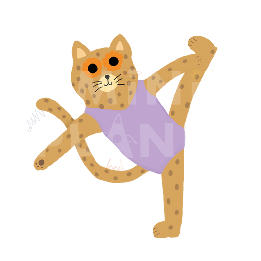 Bügelbild: Yoga Katze