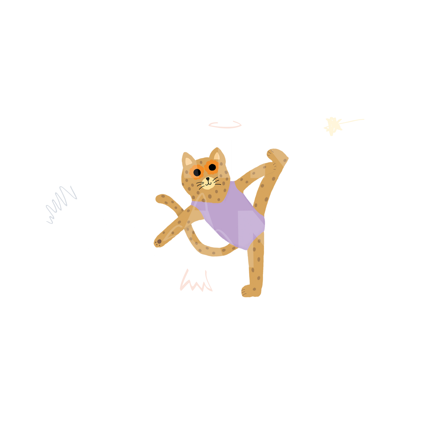 Bügelbild: Yoga Katze Mini