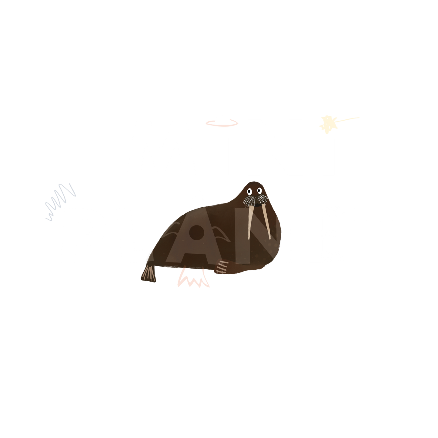 Bügelbild: Walross mini