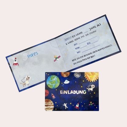 Kindergeburtstag Einladungskarten Weltraum