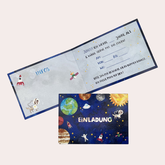 Kindergeburtstag Einladungskarten Weltraum