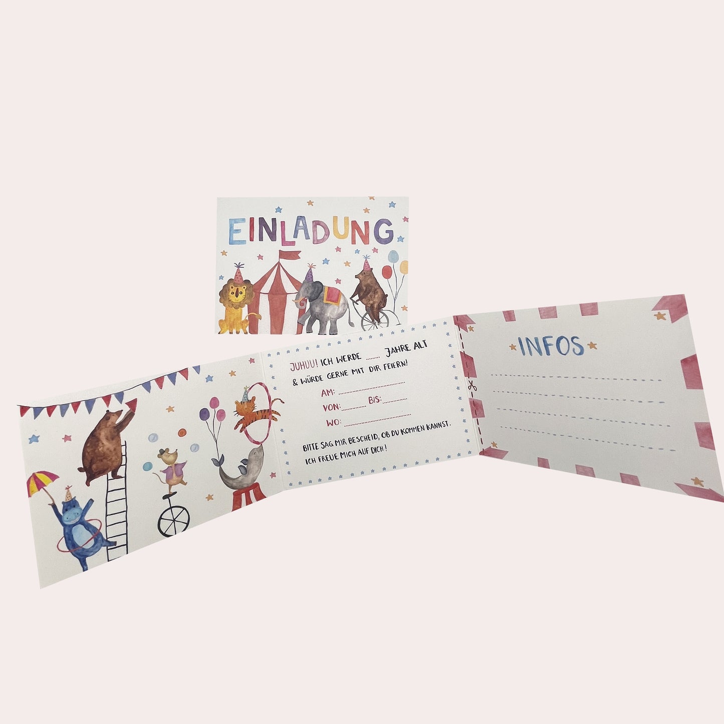 Kindergeburtstag Einladungskarten Zirkus
