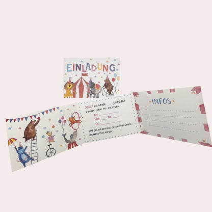 Kindergeburtstag Einladungskarten Zirkus