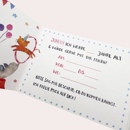 Kindergeburtstag Einladungskarten Zirkus