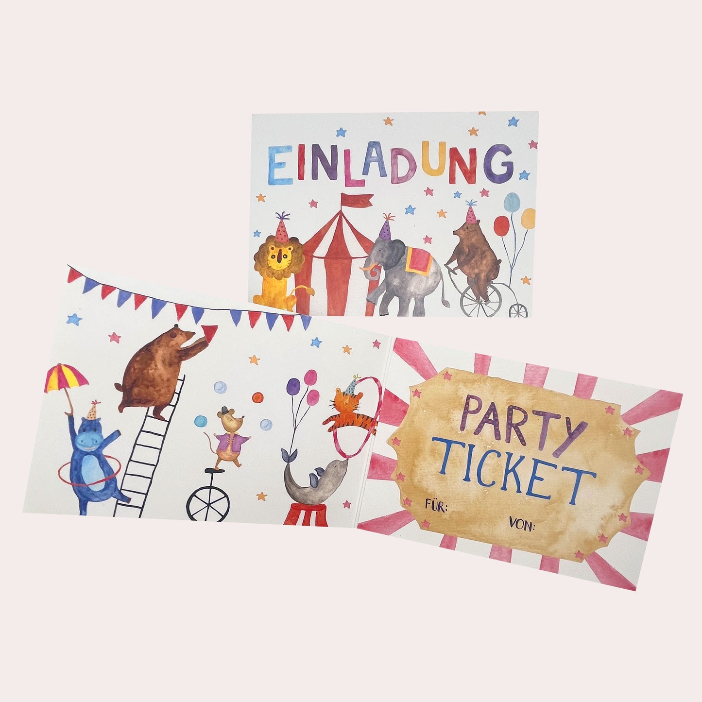 Kindergeburtstag Einladungskarten Zirkus