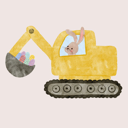 Bügelbild: Osterbagger