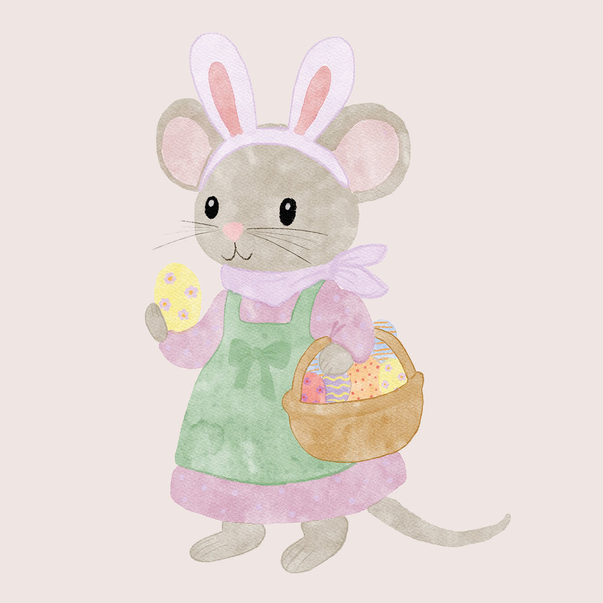 Bügelbild: Ostermaus, Osterhase