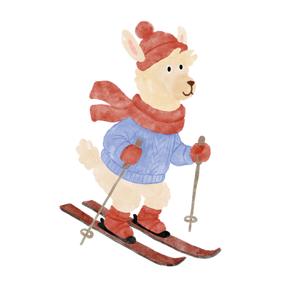 Bügelbild: Ski Lama