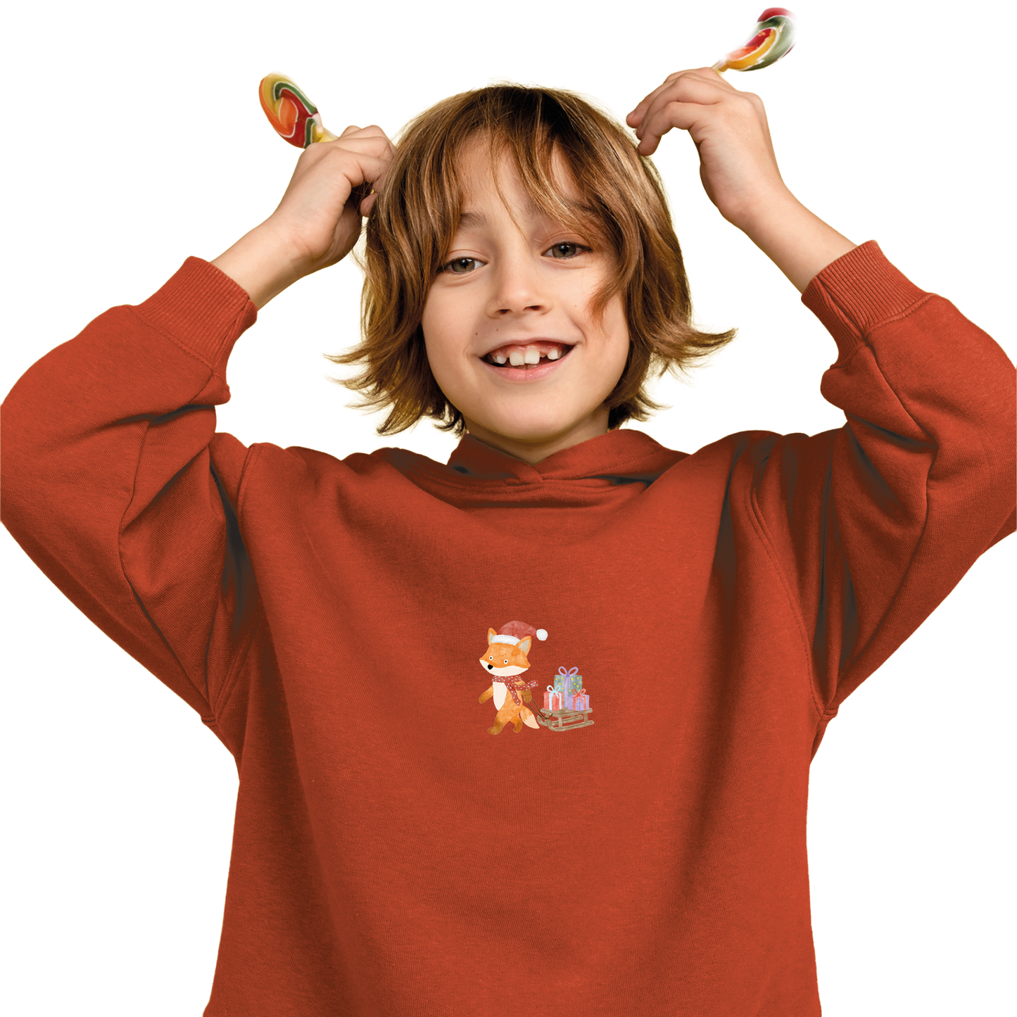 Bügelbild: Fuchs mit Schlitten