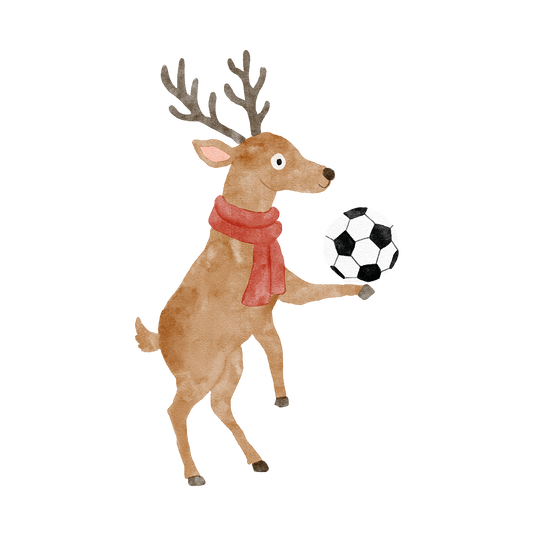 Bügelbild: Hirsch mit Fußball