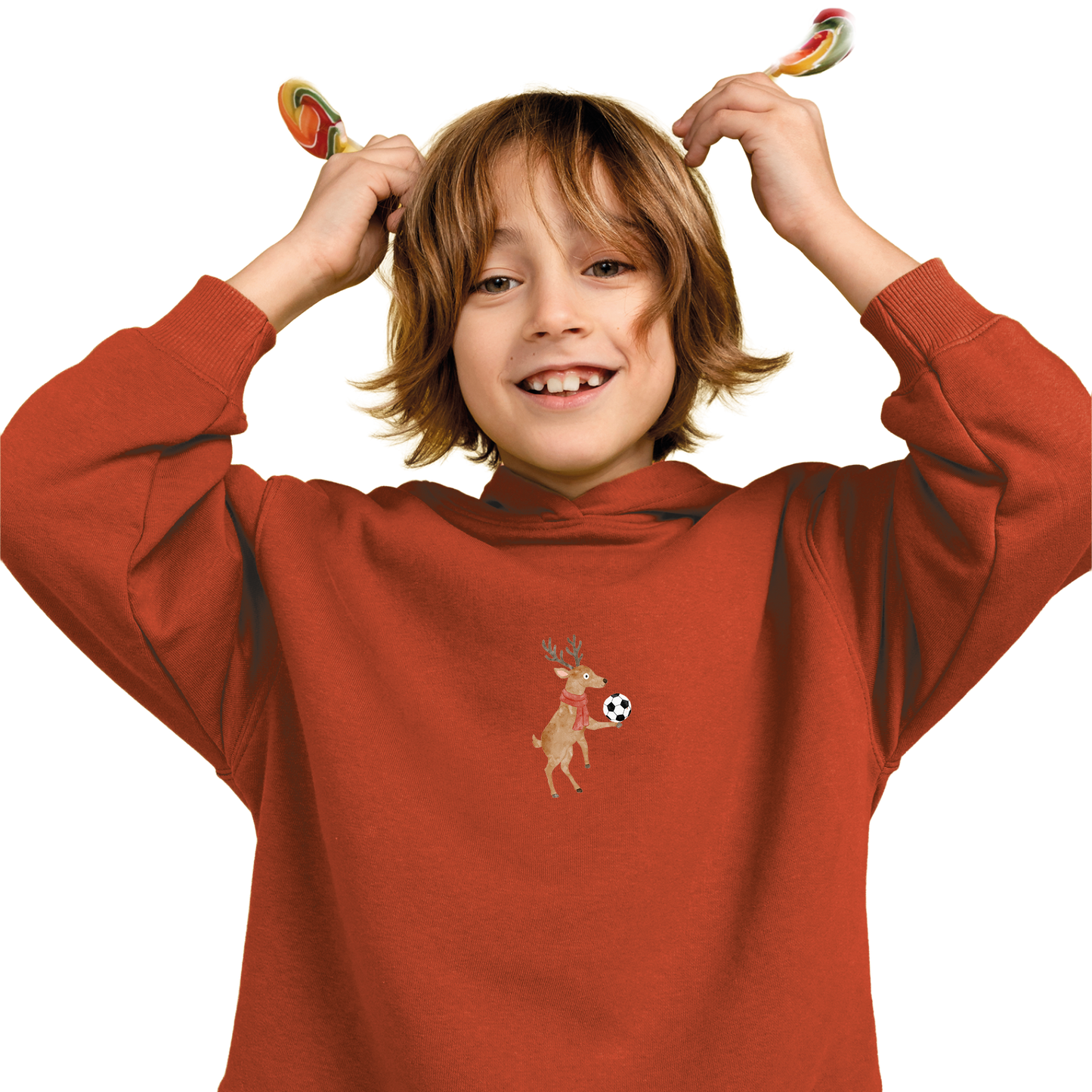 Bügelbild: Hirsch mit Fußball